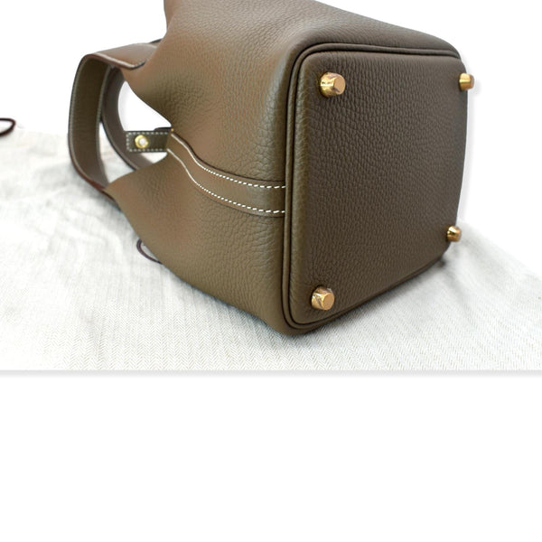 HERMES Picotin Lock 18 Taurillon Clemence Leather Tote Bag Taupe