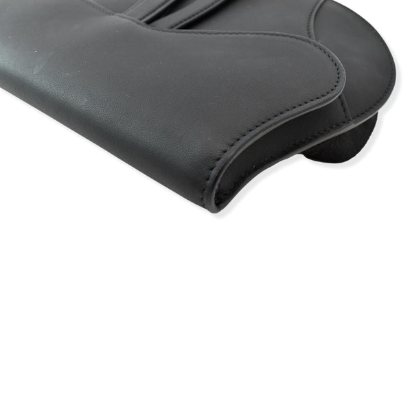 Preloved Christian Dior Saddle Leather Shoulder Bag Black