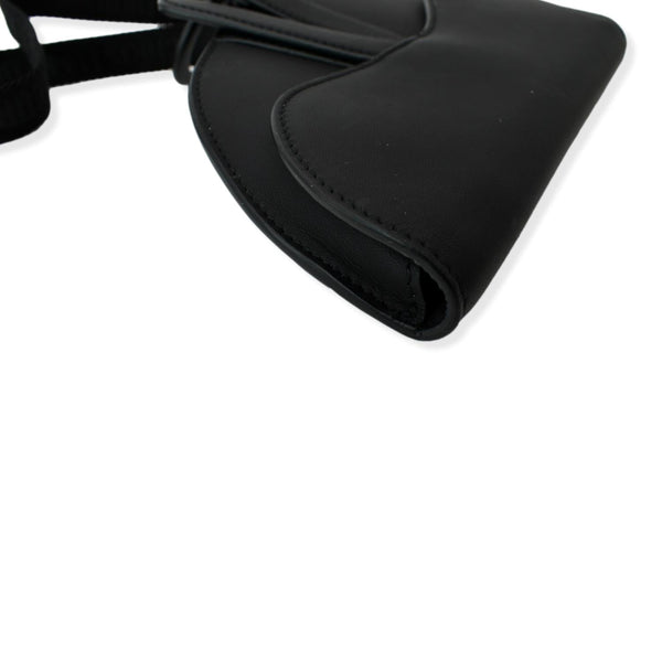 Preloved Christian Dior Saddle Leather Shoulder Bag Black