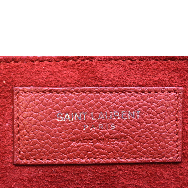 YVES SAINT LAURENT Cabas Rive Gauche Leather Small Satchel Bag Red