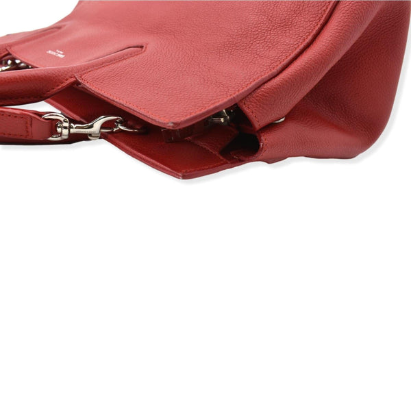 YVES SAINT LAURENT Cabas Rive Gauche Leather Small Satchel Bag Red