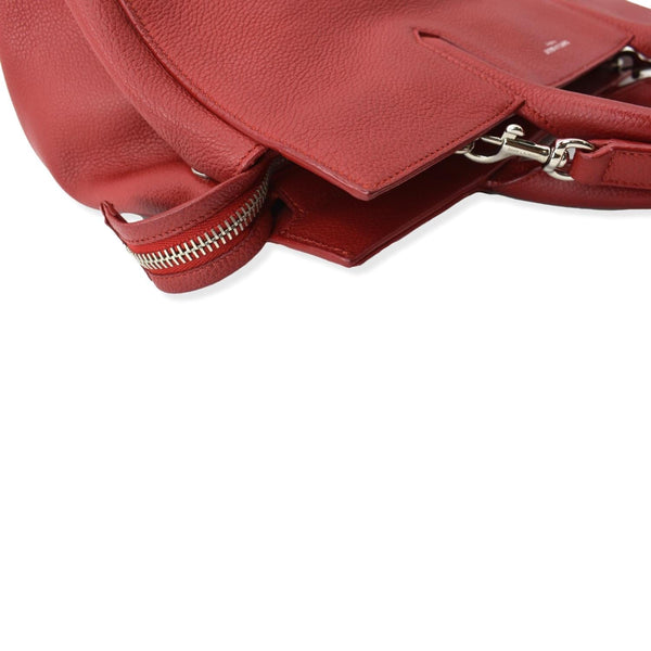 YVES SAINT LAURENT Cabas Rive Gauche Leather Small Satchel Bag Red