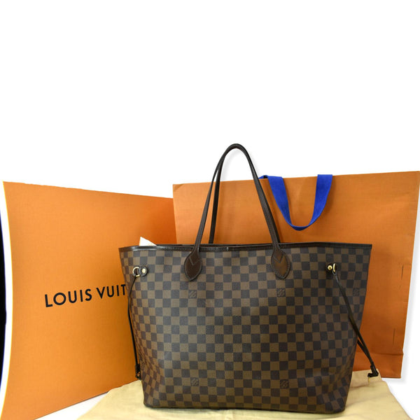 LOUIS VUITTON Neverfull GM Damier Ebene Brown Tote Shoulder Bag