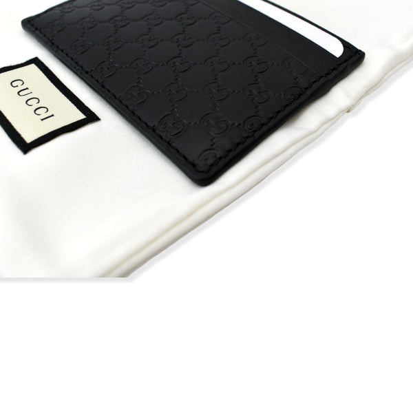 GUCCI Microguccissima Monogram Leather Card Case Black 262837