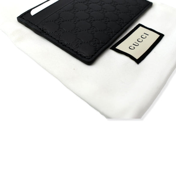 GUCCI Microguccissima Monogram Leather Card Case Black 262837