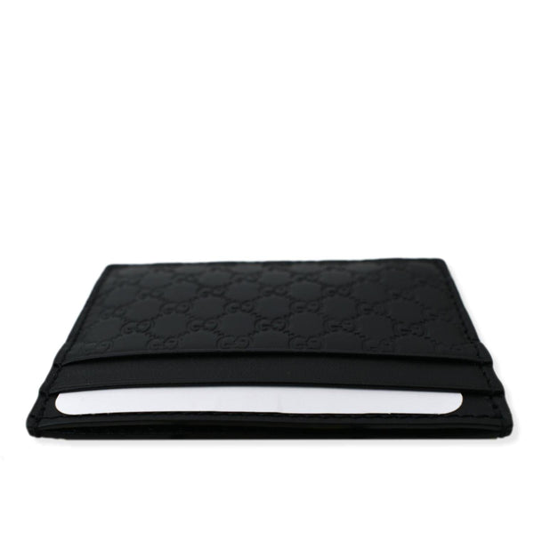GUCCI Microguccissima Monogram Leather Card Case Black 262837