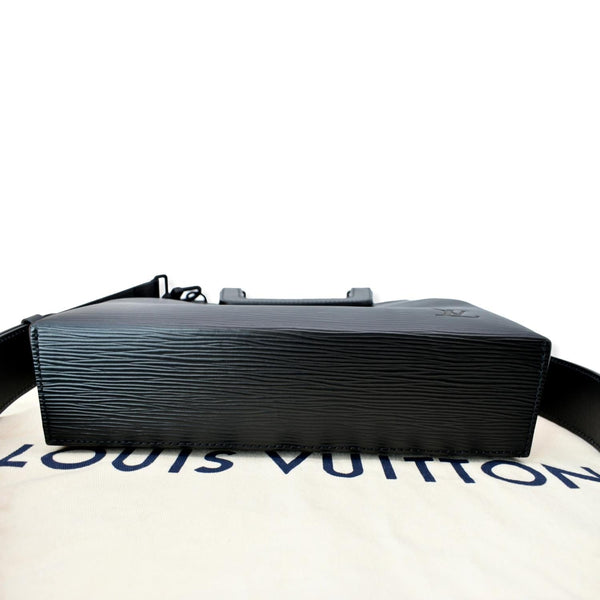 Louis Vuitton Petit Sac Plat Epi Leather Crossbody Bag Black