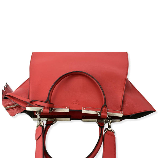 FENDI 3 Jours Calfskin Leather Shoulder Bag Red