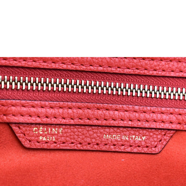 CELINE Luggage Leather Minai Tote Bag Red