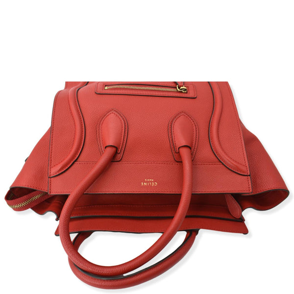 CELINE Luggage Leather Minai Tote Bag Red