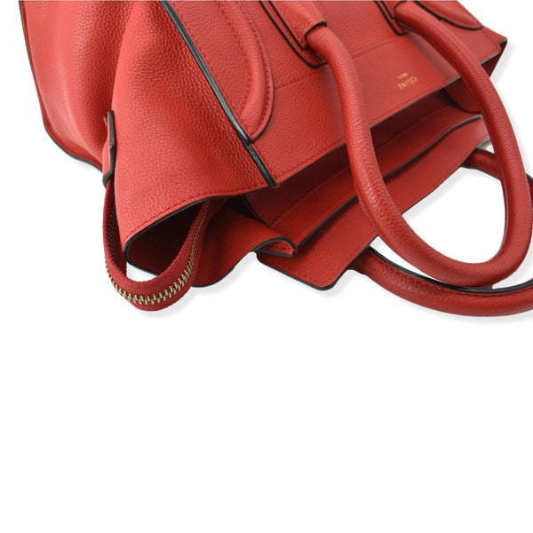 CELINE Luggage Leather Minai Tote Bag Red