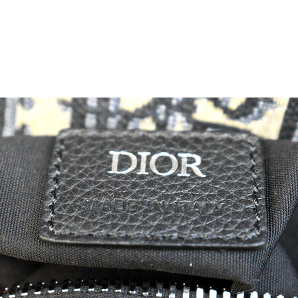 CHRISTIAN DIOR Saddle Oblique Jacquard Crossbody Bag Navy Grey