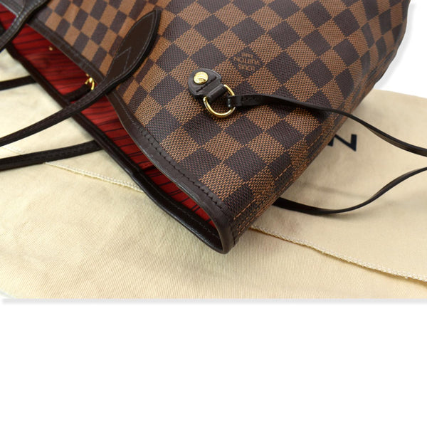 LOUIS VUITTON Neverfull MM Damier Ebene Shoulder Tote Bag Brown