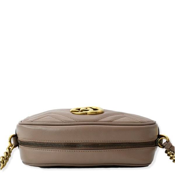 GUCCI GG Marmont Matelasse Leather Crossbody Bag Dusty Pink 447632