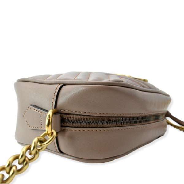 GUCCI GG Marmont Matelasse Leather Crossbody Bag Dusty Pink 447632