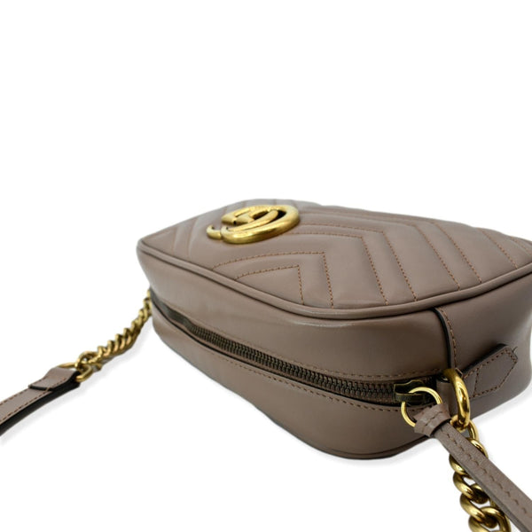 GUCCI GG Marmont Matelasse Leather Crossbody Bag Dusty Pink 447632