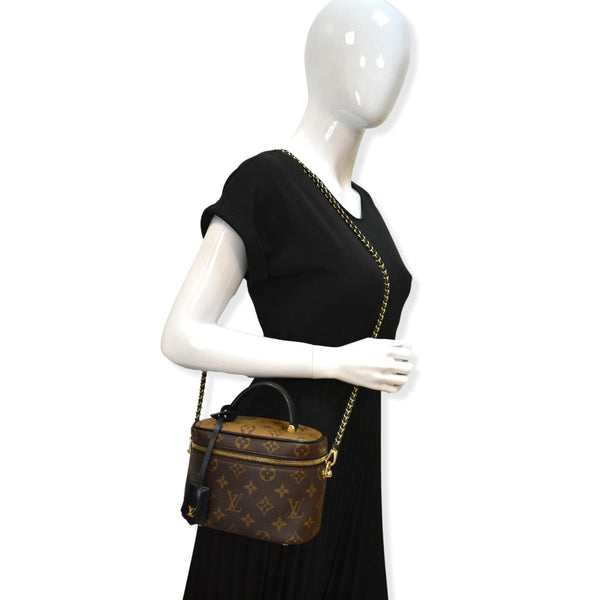 LOUIS VUITTON Vanity PM Monogram Reverse Canvas Crossbody Bag Brown