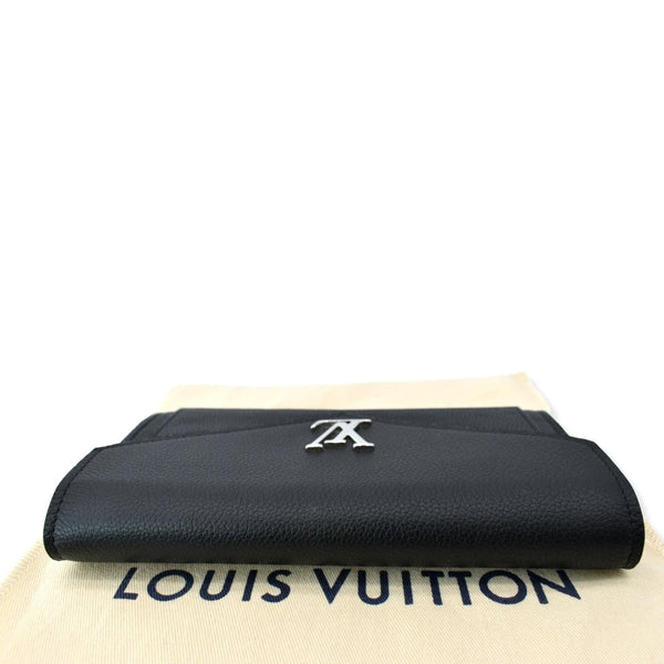LOUIS VUITTON Mylockme Compact Leather Wallet Black