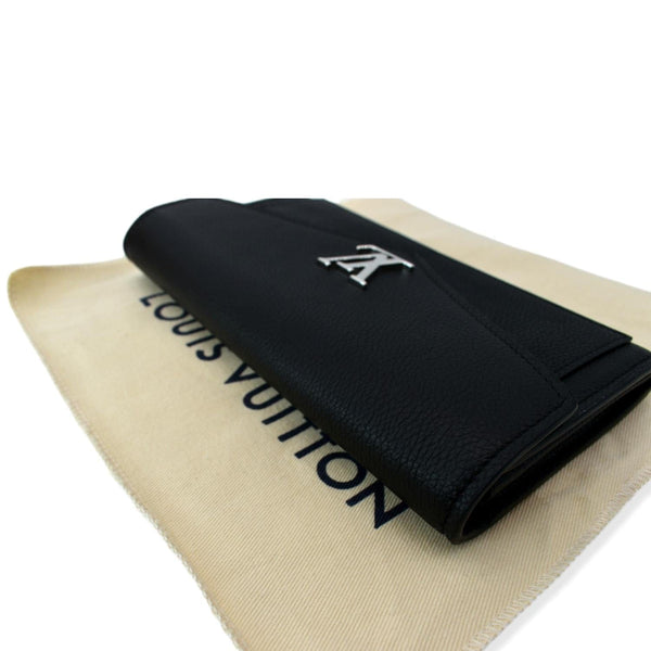 LOUIS VUITTON Mylockme Compact Leather Wallet Black