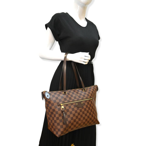 LOUIS VUITTON Iena MM Damier Ebene Shoulder Bag Brown