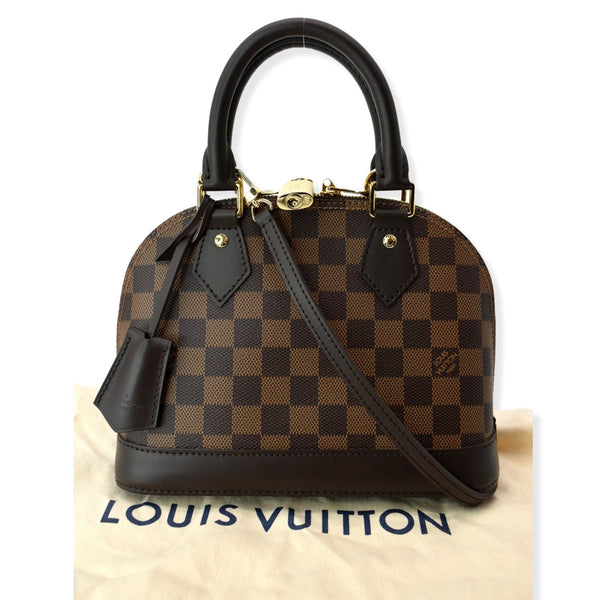 LOUIS VUITTON Alma BB Damier Ebene Satchel Crossbody Bag Brown
