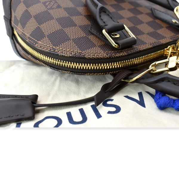 LOUIS VUITTON Alma BB Damier Ebene Satchel Crossbody Bag Brown