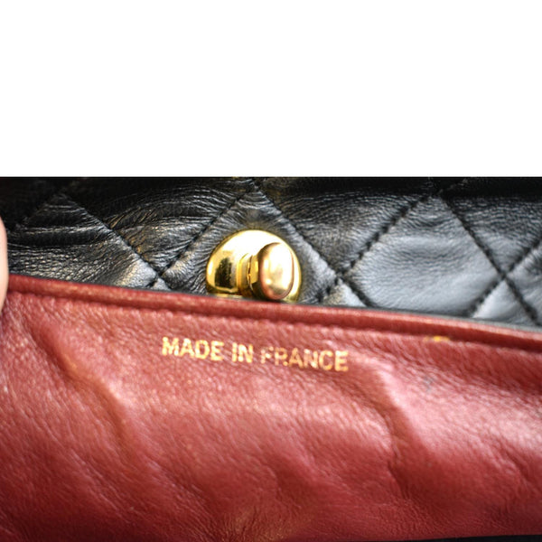 CHANEL Vintage Classic Medium Single Flap Lambskin Shoulder Bag Black