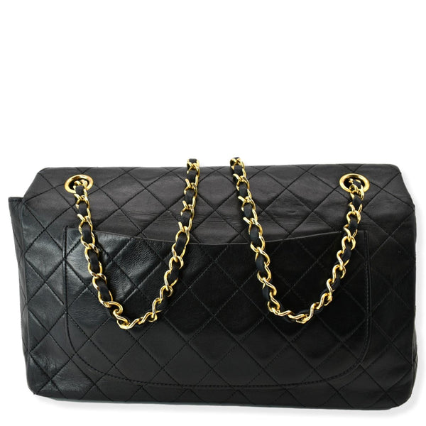 CHANEL Vintage Classic Medium Single Flap Lambskin Shoulder Bag Black