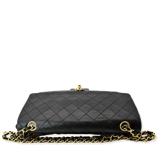 CHANEL Vintage Classic Medium Single Flap Lambskin Shoulder Bag Black