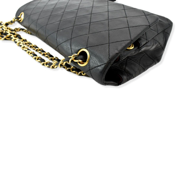CHANEL Vintage Classic Medium Single Flap Lambskin Shoulder Bag Black