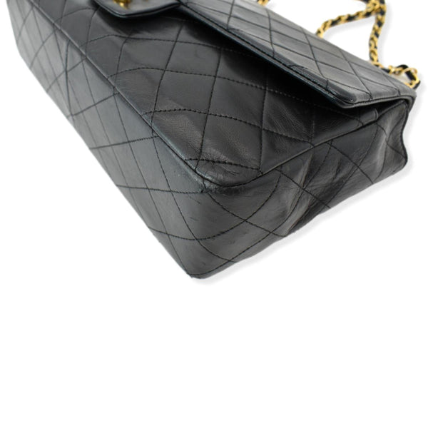 CHANEL Vintage Classic Medium Single Flap Lambskin Shoulder Bag Black