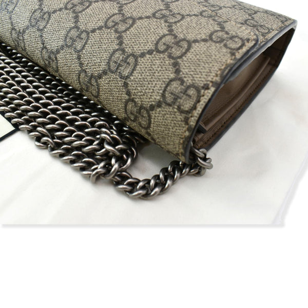 GUCCI Dionysus GG Supreme Crossbody Chain Wallet Beige 401231
