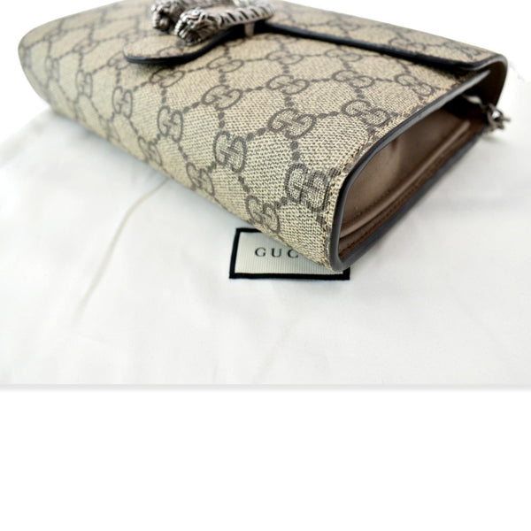GUCCI Dionysus GG Supreme Crossbody Chain Wallet Beige 401231
