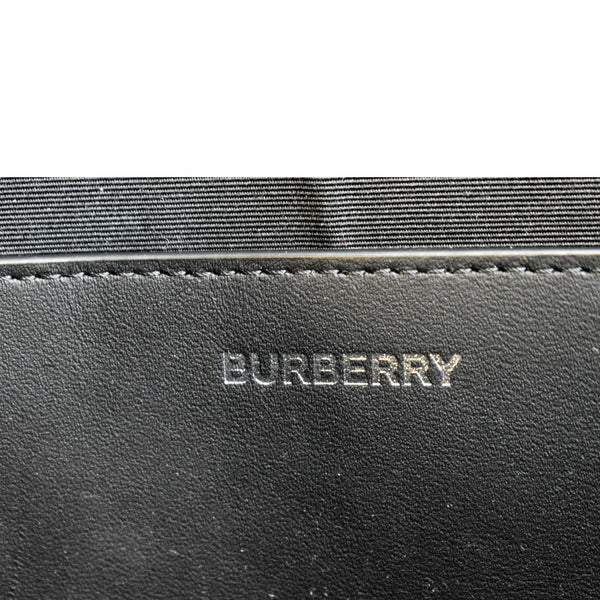 Preowned BURBERRY London Check Leather Zip Pouch Black