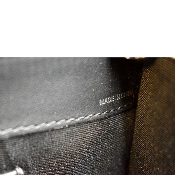 Preowned BURBERRY London Check Leather Zip Pouch Black