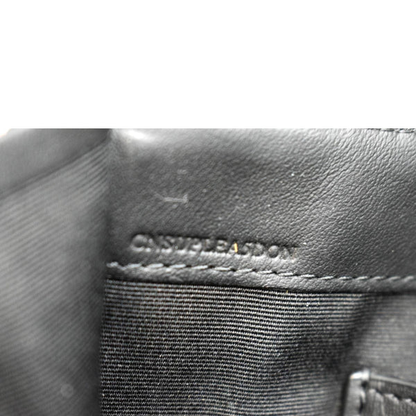 Preowned BURBERRY London Check Leather Zip Pouch Black