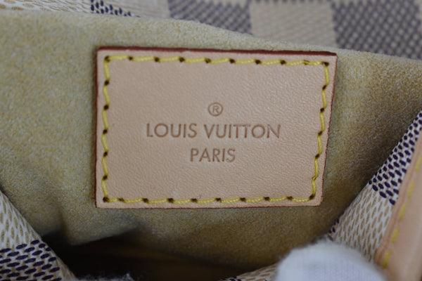 engraved Louis Vuitton Artsy MM Damier Azur Shoulder Bag