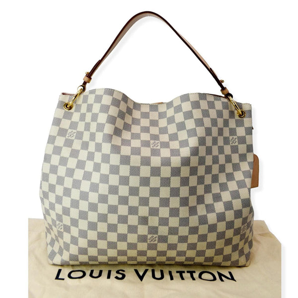 LOUIS VUITTON Graceful MM Damier Azur Hobo Shoulder Bag White
