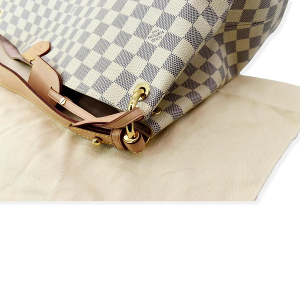 LOUIS VUITTON Graceful MM Damier Azur Hobo Shoulder Bag White