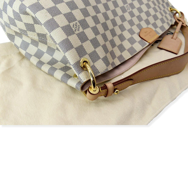 LOUIS VUITTON Graceful MM Damier Azur Hobo Shoulder Bag White