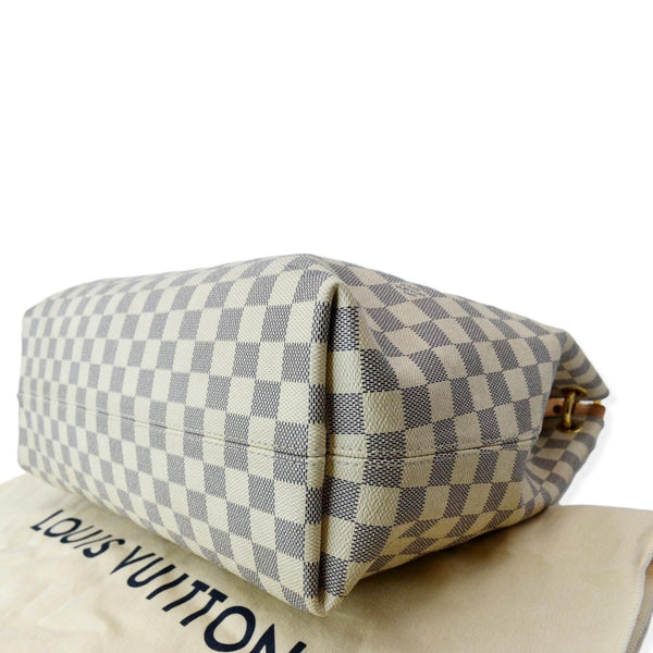 LOUIS VUITTON Graceful MM Damier Azur Hobo Shoulder Bag White