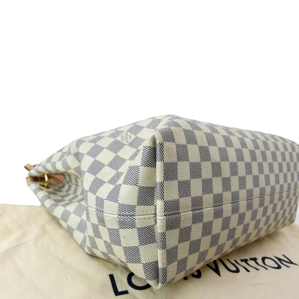LOUIS VUITTON Graceful MM Damier Azur Hobo Shoulder Bag White