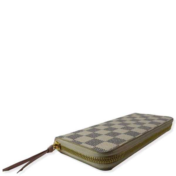 LOUIS VUITTON Clemence Damier Azur Wallet White