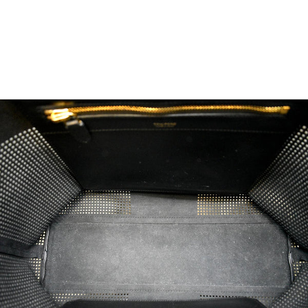 Tom Ford East/West Graphic T Perforated Leather Tote Bag