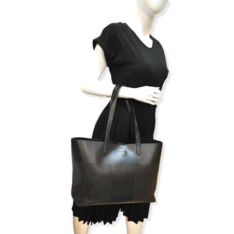Tom Ford East/West Graphic T Perforated Leather Tote Bag