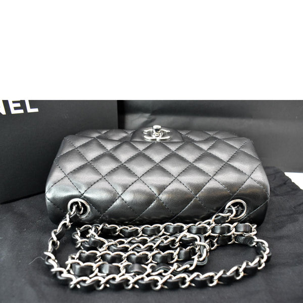 Chanel Classic Rectangle Flap Mini Lambskin Leather Crossbody Bag Black - Hot Deals