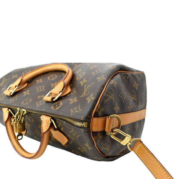 LOUIS VUITTON Speedy 30 Bandouliere Monogram Canvas Shoulder Bag Brown