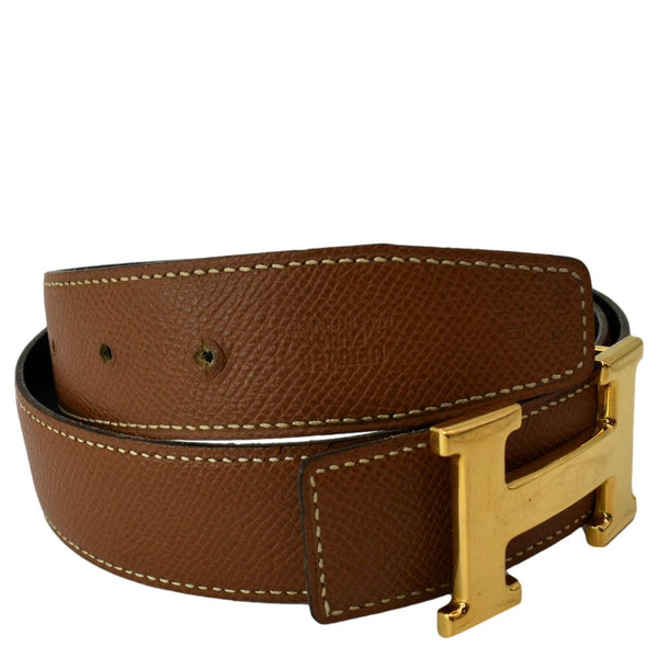 HERMES Constance H Buckle Reversible Belt Brown