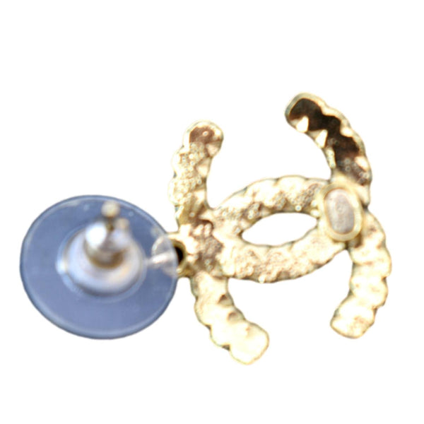 CHANEL CC Pearl Earrings Gold