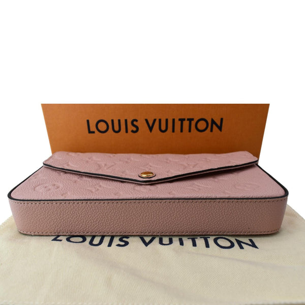 LOUIS VUITTON Pochette Felicie Monogram Leather Chain Wallet Pink